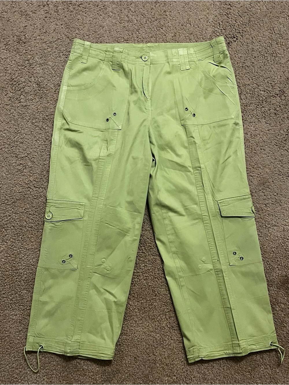Style & Co. Lime Green Cargo Capris with Utility Pockets
